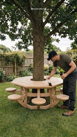 You Won’t Believe This Table Around a Tree 😳🔥 (Full Build Process)
