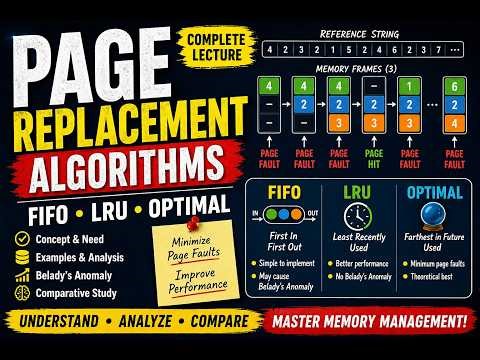 Page Replacement Algorithms Explained | FIFO, LRU, Optimal with Examples & Belady’s Anomaly