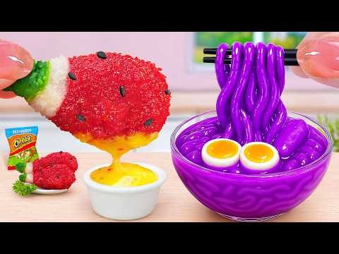 Best Combo Summer Food 😍 Cooking Watermelon Chicken Drumsticks & Instant Noodles 🍉 Tina Mini Cooking