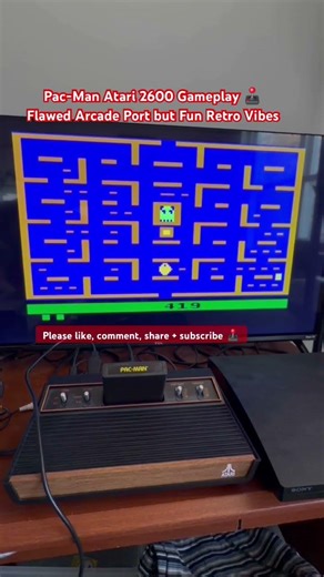 Pac-Man Atari 2600 Gameplay 🕹️| Flawed Arcade Port but Fun Retro Vibes #retrogaming #atari