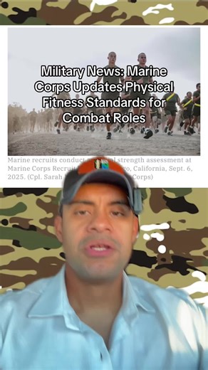 Military News: Here’s a quick breakdown of the Marine Corps’ updated fitness standards for combat roles starting in 2026. #MilitaryNews #marinecorps #fitnessstandards