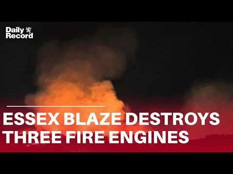Three fire engines and two fire officer cars DESTROYED in Essex blaze