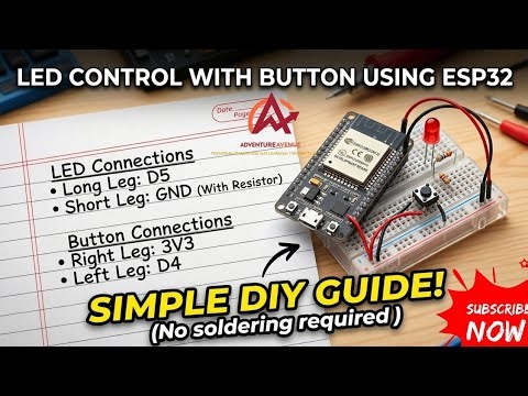 ESP32 Tutorial #1: Control an LED with a Button | Starter Kit Series