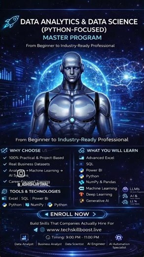 Data Analytics & Data Science Master Program 🚀 | Python, ML, AI, GenAI, | Industry-Ready Course