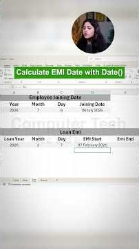 Calculate EMI with Date() in Excel #computertechacademy #exceltips #exceltricks #excel #dateinexcel