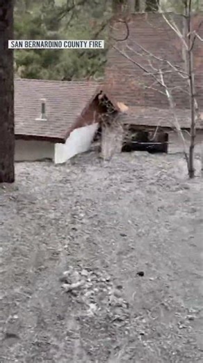 Mud and debris flow damages homes in Wrightwood