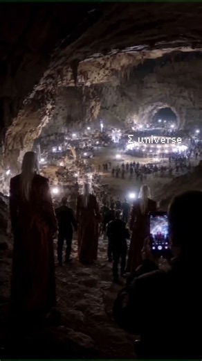 **Nordic Aliens Entering Massive Underground Cavern**Tall Nordic aliens in red robes descend into an enormous illuminated underground chamber filled with activity. The scale and setting suggest a hidden base or ancient gathering place.Real extraterrestrial facility or cinematic vision?**What do you think?**#NordicAliens #UndergroundBase #HiddenCavern #ETFacility #AncientMystery #Disclosure #PlanetSecrets