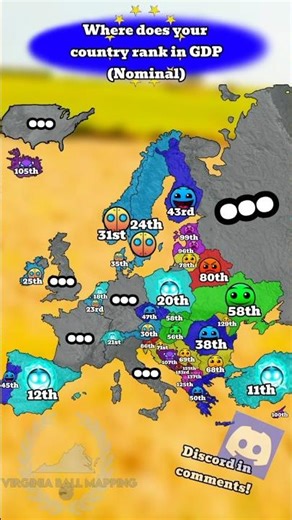 Where does YOUR country RANK in GDP? (nominal) #europe #geography #mapping