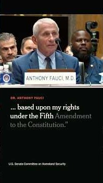 Does the Fifth Amendment Protect Fauci?