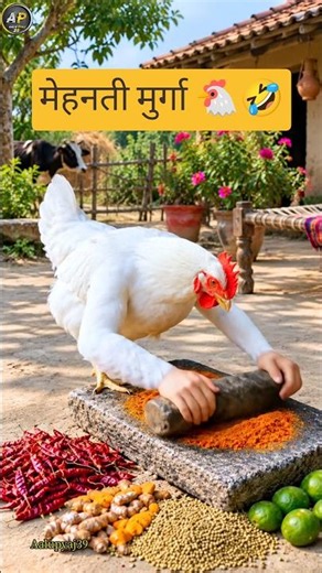 मेहनती मुर्गा 🐔🤣😂 #funny #thetharpuns #aalupyajjoke #comedy @thethar_puns
