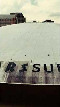 Pressure washing the Caesars Superdome roof ⚜️#saints #nfl #shorts