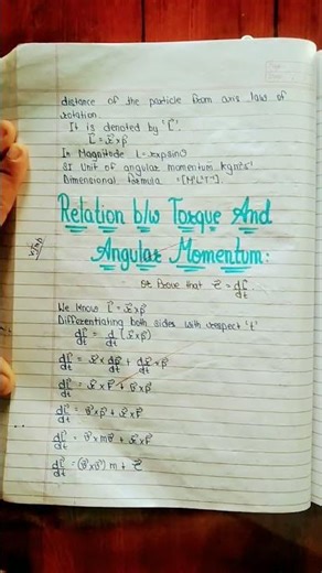 class 11 Physics ch 6 ( System of particles and Rotational Motion ) #Notes