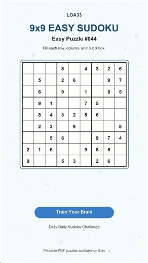 Easy Sudoku Challenge #044