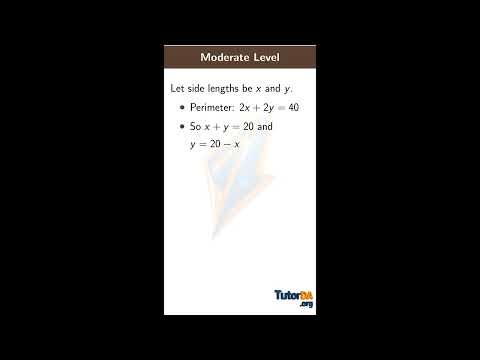 Solve optimization problem by reducing to single variable in 30 sec #shorts #math #tutorda