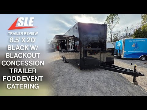 8.5' X 20' Black With Blackout Concession Trailer Food Event Catering