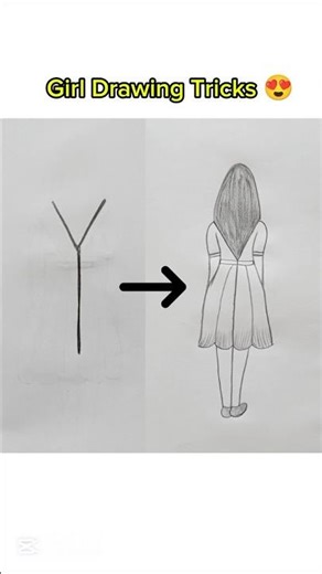 Y Letter Girl Drawing Tutorial | Easy Girl Drawing Trick ✏️ #art #drawing #pencildrawing #girl