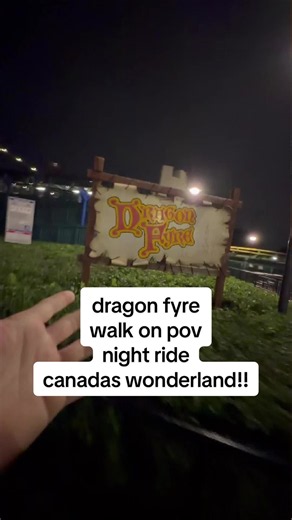 dragon fyre at canadas wonderland is their og corkscrew roller coaster and it’s a coaster i would probably never choose to ride again, but i still would eventually, just like carolina corkscrew at carowinds or corkscrew at cedar point, very old and very janky, head bangs back and forth and the loops are not made with correct mathematics, but canada vibes are dope, i can’t wait to go back, would you be down for a night lap on dragon fyre at canadas wonderland?? #sixflags #canadaswonderland #canad