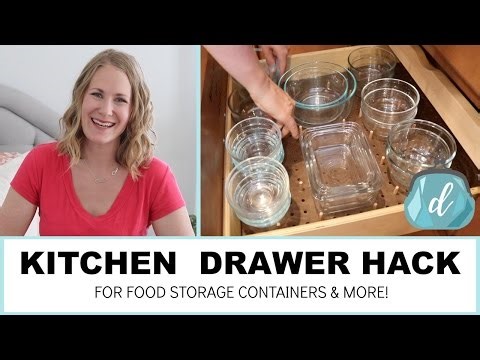 KITCHEN ORGANIZATION | Drawer hack for food storage containers & more!