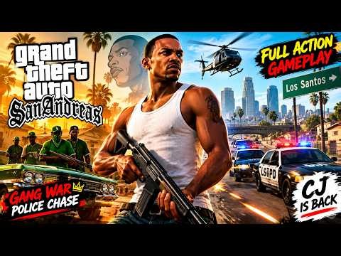 GTA San Andreas Full Action Gameplay 💥 Biggest Police Chase Ever!