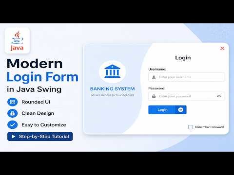 Modern Rounded Login UI in Java Swing | Clean Design Step-by-Step Tutorial
