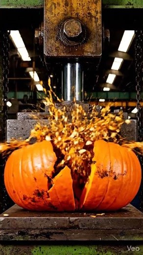 Hydraulic Press vs Giant Pumpkin 🎃💥