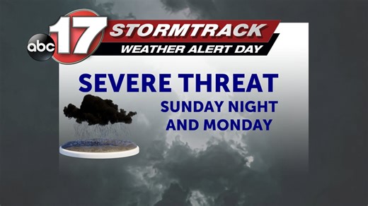 Weather Alert Day: Strong system to bring severe threat Sunday night and again on Monday
