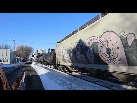UP Northbound Train, Mankato Subdivision, by Valley Fair and into Valley Park Yard, Shakopee, MN