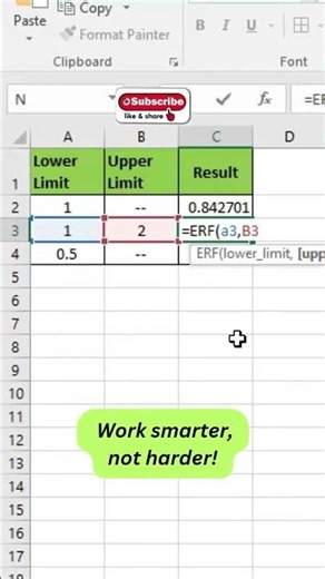 Boost your Excel Skills! discover how the ERF Function can help you! #exceltips #likeandsubscribe