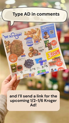 Kroger EARLY Ad Preview for 1/2-1/6 ➡️ Comment AD to send this to your inbox! https://www.krogerkrazy.com/kroger-weekly-ad/ | Kroger Krazy