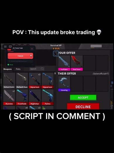 BEST MM2 SCRIPT!!! SCRIPT IN COMMENT #roblod #mm2 #mm2exploits #roblox #adoptme #adoptmescript