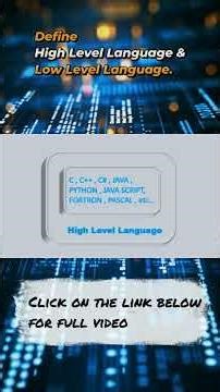 High Level Language & Low Level Language Definition #coding #computer #programming #pythontamil