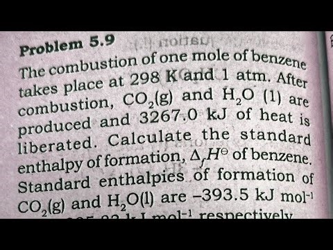 The combustion of 1 mole of benzene takes place at 298K and 1 atm. After combustion