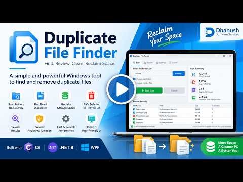 🗂️ Duplicate File Finder for Windows | Find & Remove Duplicate Files with C# .NET 8