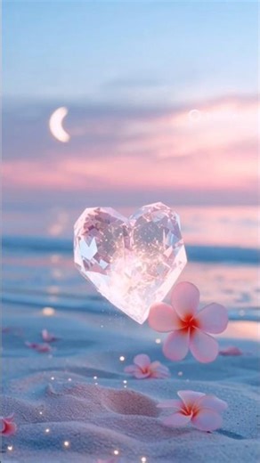 Crystal Heart on Beach at Sunset 💖 | Beautiful Love Nature Scene | 4K HDR Relaxing Video#disney