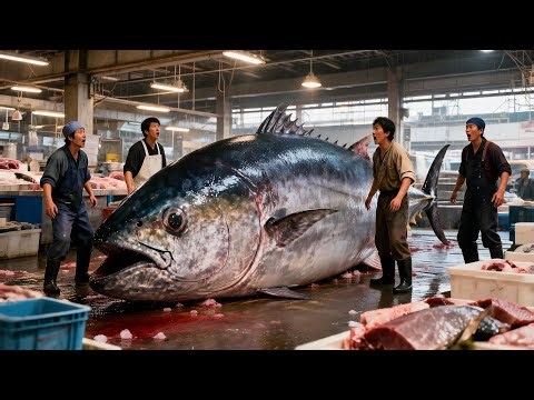 Fresh Tuna Fish Cleaning and Cutting with Amazing Skills 🔥🐟