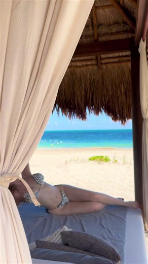 Pro tip for your next tropical escape: when staying at Secrets Playa Blanca Costa Mujeres, skip the standard lounge chairs and reserve one of these private beach cabanas. Total serenity with the finest ocean view. 🌊🥂 #secretsplayablanca #costamujeres #luxurytraveltiktok #travelinsider #cancunluxury