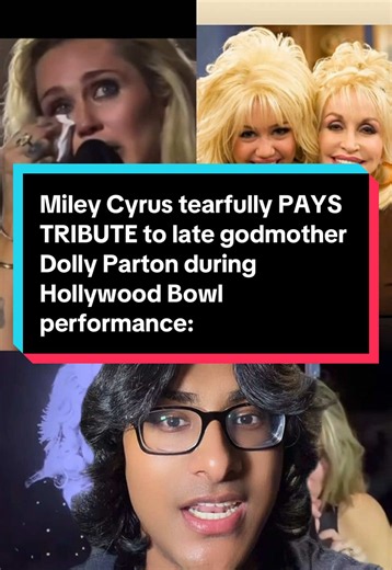 Miley Cyrus tearfully PAYS TRIBUTE to late godmother Dolly Parton during Hollywood Bowl performance: Tonight, Miley Cyrus played night 1/2 of her Hollywood Bowl Shows. During the show, she payed tribute to her late godmother Dolly Parton who passed away in August. Mikey admitted she only saw Dolly perform in concert once and that was at the Hollywood Bowl and being here tonight with her fans, made that night ever so special. Miley sings Dolly’s hit song ‘Jolene’ to honor her later godmother. #mi