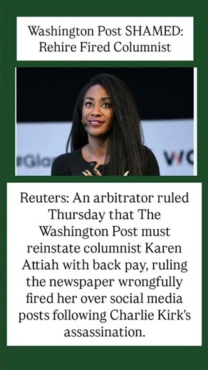 Washington Post SHAMED: Rehire Fired Columnist