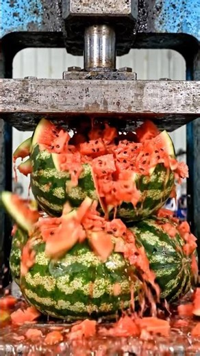 Satisfying Watermelon Crush in Slow 🍉Hydraulic Press vs Giant Watermelon – Epic Juice Explosion
