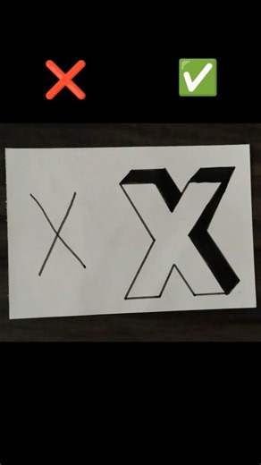 3D Alphabet X Drawing 🤩 | 3D Trick Art 🎭#shorts