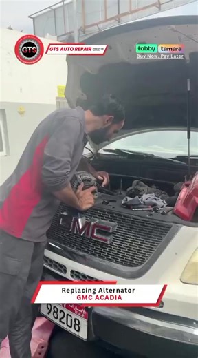 🚗 Battery Warning Light On? It Could Be Your Alternator! ⚡ Watch our expert technicians at GTS Auto Workshop Abu Dhabi replacing the alternator in a GMC Acadia to restore proper charging and vehicle performance. A faulty alternator can cause battery drain, electrical issues, and sudden breakdowns on the road. 🔧 Signs of Alternator Problems: ✅ Battery warning light on dashboard ✅ Dim headlights or electrical issues ✅ Car battery draining quickly ✅ Strange noises from the engine At GTS Auto Work