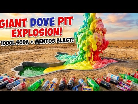 ​Massive Dove Pit Explosion! 🤯 | 1000L Soda & Mentos Experiment