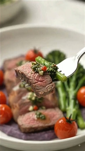 🥩🍠 Picanha Steak with Chimichurri & Purple Sweet Potatoes! #easyrecipes #foodie #foodreels #steak