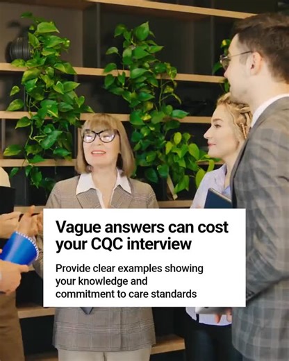 Hellocare Consulting on Instagram: "What answers can cost you in your CQC fit person interview? Failing to provide clear, specific examples of how you meet regulatory requirements is a common pitfall. Vague or generic responses often raise concerns about your understanding and readiness. Steer clear of answers that overlook the importance of strong policies, staff training, or quality assurance measures. Interviewers look for evidence of practical knowledge and commitment to maintaining high sta