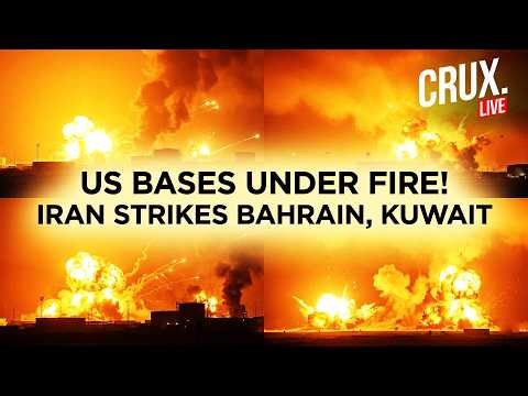 LIVE | Iran Bombs US Bases In Bahrain, Drone Strike Triggers Major Fire At Kuwait Airport | Gulf