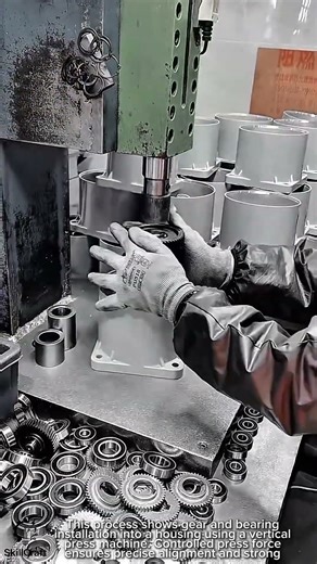 Gear Bearing Housing Assembly Work Tool Using Vertical Press Machine #worktool