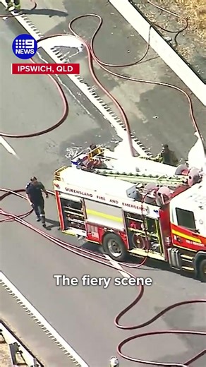 Truck fire shuts down Queensland highway | 9 News Australia