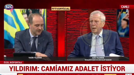 🗣️Yasin Yıldırım: İbrahim Hacıosmanoğlu ile geçmişte yaşadığınız bazı sözler vardı. Aranızın iyi olmadığını düşünüyorum.🗣️Aziz Yıldırım: Şunu vurgulayarak söylüyorum; 2010-11 yılının şampiyonu Fenerbahçe'dir.