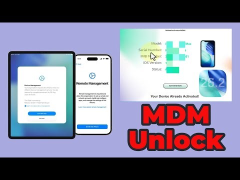 iOS 26.2 iPhone/iPad Unlock/ Bypass MDM Lock All Version 2026| Remove MDM Lock on iPhone iOS 26.3