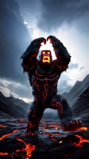 Gorilla Attack: A monstrous volcanic gorilla emerges from a... #Shorts #epiclivewallpap3rs